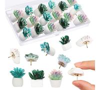 GOKEPO 20pcs Succulent Push Pins Decorative Thumb Tacks Plant Pushpins Office Supplies for Cork Board Organization Photos Wall Maps Bulletin Board Cork boards Classroom Home Crafts Fabric Marking