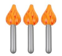GOKEPO 3 pcs Inflatable Torch Fun Sports Torch Balloon Prop for Games Sports Competition Stage Party Decorations Halloween Medieval Cosplay Performance Flame Props Fake Fire Cheering Balloon