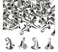 GOKEPO 30 Pcs Witch Hat Charms Pendants Halloween Charms Antique Silver Wizard Hat Beads Accessories for DIY Jewelry Making Finding Crafts Earrings Bracelets Necklace Decorations Collection