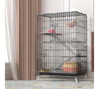 GOKEUEKDY Cat Cages Indoor, DIY Metal Wire Cat Crate Playpen House Kennel Condo Villa with Cat Litter Box，Cat Cage Enclosures,Pet Cage