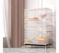 GOKEUEKDY Cat Cages Indoor, DIY Metal Wire Cat Crate Playpen House Kennel Condo Villa with Cat Litter Box，Cat Cage Enclosures,Pet Cage