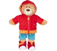 Goki Plush Bear Brommel 50952 - Motor Skills Learning Dress-Up Toy with Zip, Buttons, Velcro 45 cm