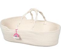 goki 51427 Doll's Carry Basket 51 x 31 x 17.5 cm White Doll Carry Bag with Pendant 2-Piece
