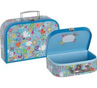 goki 51444 Love and Peace Suitcases Set of 2 - Sturdy Play Case in Retro Design