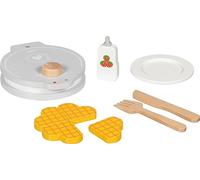 goki 51532 - Waffle Iron with Accessories - Modern Design - Includes Plate, Cutlery and Strawberry Sauce - Perfect Sunday Waffles