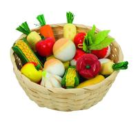 Goki Wooden Vegetables In A Basket - 17 Pieces