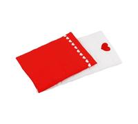 goki 51740 Doll's Bedding Red White with Hearts for Baby Dolls - with Pillow, Upper Bed, Under Bed