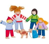 GOKI 51863 Flexible Puppets Camping Familiy, Multicolor, S