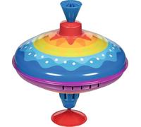 goki 53778 - Humming Spinner Colour Dance Made of Tin Colourful Spinning Top Brings Joy and Fun to the Children's Room, Classic Swing Spinner with Base, 21 cm High, from 1 Year