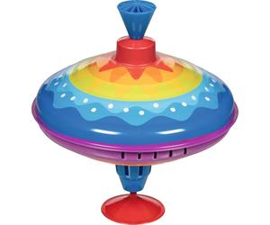 goki 53778 - Humming Spinner Colour Dance Made of Tin Colourful Spinning Top Brings Joy and Fun to the Children's Room, Classic Swing Spinner with Base, 21 cm High, from 1 Year