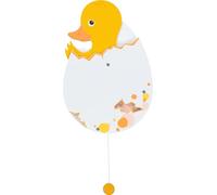 goki 53783 - Jumping Figurine Wer schlüpft denn da? Emmi Duck Made of Wood, Children's Play Classic, Cute Hatching Motif of a Duck with Movable Figure and Cord Pull, 21 cm x 16 cm x 3 cm, from 3