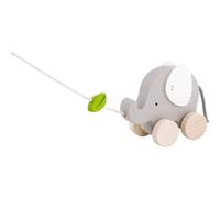 Goki 54866 Trawling animal, elephant with leaf Baby Dolls, Multicolo (US IMPORT)