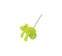 Goki Push Along Frog Prince King w/ Wheels Wooden Childrens Kids Motor Skills To
