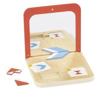 goki 56296 Symmetry Game Mirror Magic - Wooden Game with Mirror Box, 26 Pieces & 21 Double-Sided Cards, 15.9 x 15.9 x 2 cm, from 4 Years