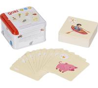 goki 56310 Card Game Kommst Du Drauf?, Creative Guessing Game for Children and Adults, Pantomime, Acoustic and Drawing Terms Guessing, Cardboard, Set of 60, from 4 Years