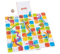 Goki 56636 XXL snakes and ladders in a drop-down bucket Traditional Games, Multi