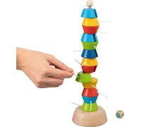 Goki 56752 Tugie Balance Tower Shapes and Colors, Multicoloured