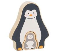 goki 57333 Wooden Penguin Puzzle - Educational Toy, Promotes Creativity, Skill, Concentration and Imagination, Set of 2, from 1 Year, Grey