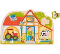 GOKI 57349 Puzzle, mi granja Wooden, Multicolored, One Size