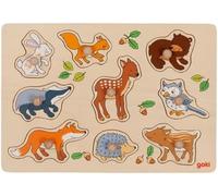 goki 57387 Wooden Puzzle Forest Animals 9 Pieces