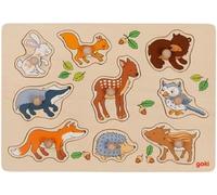 goki 57387 Wooden Puzzle Forest Animals 9 Pieces