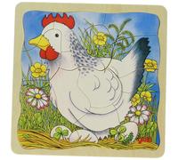 Goki 57521 Puzzle Chicken, Multicolor