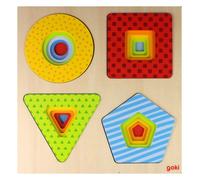 Goki Layer Puzzle 57705 – Geometrical Shapes, Multicoloured