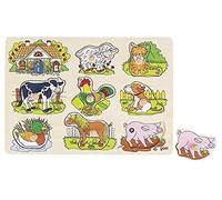 Goki 57895 Soundpuzzle, Farm, with Animal Voices, Mixed
