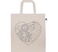 goki 58312 - Cotton Bag Heart for Painting, 38 x 42 cm, Fairtrade Cotton, Creative Set of 6 Pieces, Fabric Bags for Painting for Children from 3 Years