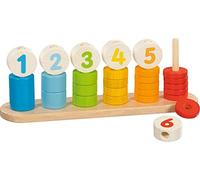 Childrens Wooden Toy Game Learn To Count Kids Wood Colourful Number Sorting Game