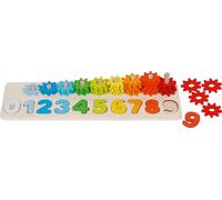 Goki 58451 Sorting Game Learn Counting with Gears 40 x 12 x 6.5 cm Wood