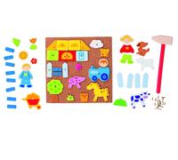 GOKI 58555 Farm Hammer And Nail Toy Set