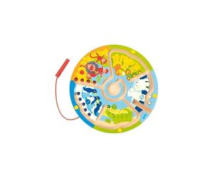 Goki 58716 Laberinto magnético - Aprender a contar en el zoológico Wooden Puzzle