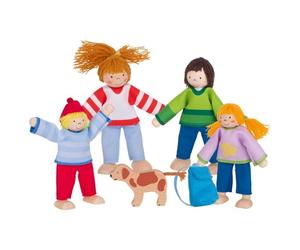 Goki 6 Piece Camping Family Set Of 4 Flexible Wooden Figures For Ages 3+