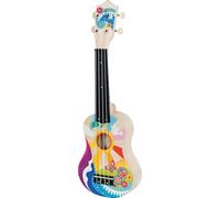 goki 61847 - Flower Power Ukulele - Children's Wooden Guitar with 4 Strings in Retro Design, 53 cm