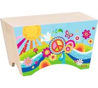goki 61867 - Cajon Flower Meadow - Goki66 - Children's Wooden Cajon for Drumming, Rhythm Instrument