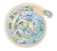 Goki Animal Kingdom Circle Puzzle Spiral Wood Childrens Kids Activity Toy