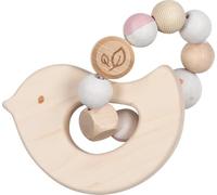 goki baby 65336 Wooden Grasping Toy in Bird Shape for Babies - Made in Germany, Pink, Girls, Natural Motor Skills Toy to Promote Gripping Reflex, from Birth