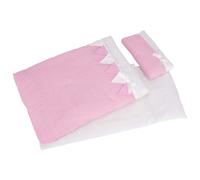 Goki Bedding Set for Dolls (pink stripes)
