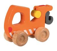 Goki Breakdown Lorry Push Along Orange Wood Vehicle Childrens Kids Toy Car