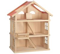 Goki Wooden 3 Floor Dolls House in Brown | Size: 1 Pack Goki Brown 1 Pack
