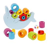 Goki Dolphin Balancing Game Wood Children Motor Skill Stacking Activity Kids Toy