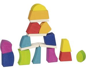 Goki Evolution Building Bricks and Blocks Creo, Traditional Wooden Toys for Infants and Children