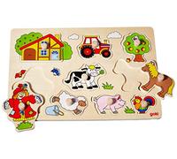 Lift-Out Wooden Farm Puzzle Goki Multi 1 Pack