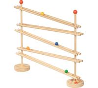 goki FlexiTrack 53768 Marble Run 32-Piece Wooden Ball Track with 5 Balls, Flexible Marble Run and Motor Skills Toy for Creative Building