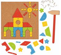 Goki Hammer & Nail Game, Basic. 118 Pieces | Size: 1 Pack Goki Multicolor 1 Pack