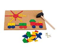 Goki Hammer & Nail Game Colourful Picture Making Motor Skills Activity Xxl