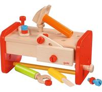 Goki Wooden Workbench w/ Tools Storage Box Childrens Kids Imaginative Toy