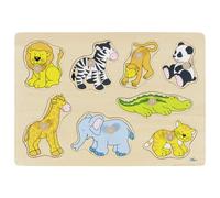 Goki Lift-Out Wooden Animals Puzzle Zoo Lion Elephant Crocodile Childrens Toy