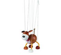 Goki Dog Marionette Traditional Wooden Toy Strings Improve Motor Skills